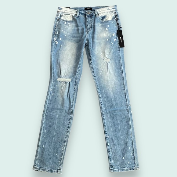 NWT Nova Man Owen Slim Taper Jeans SZ 30x32 Light Wash Destruction - Picture 5 of 16